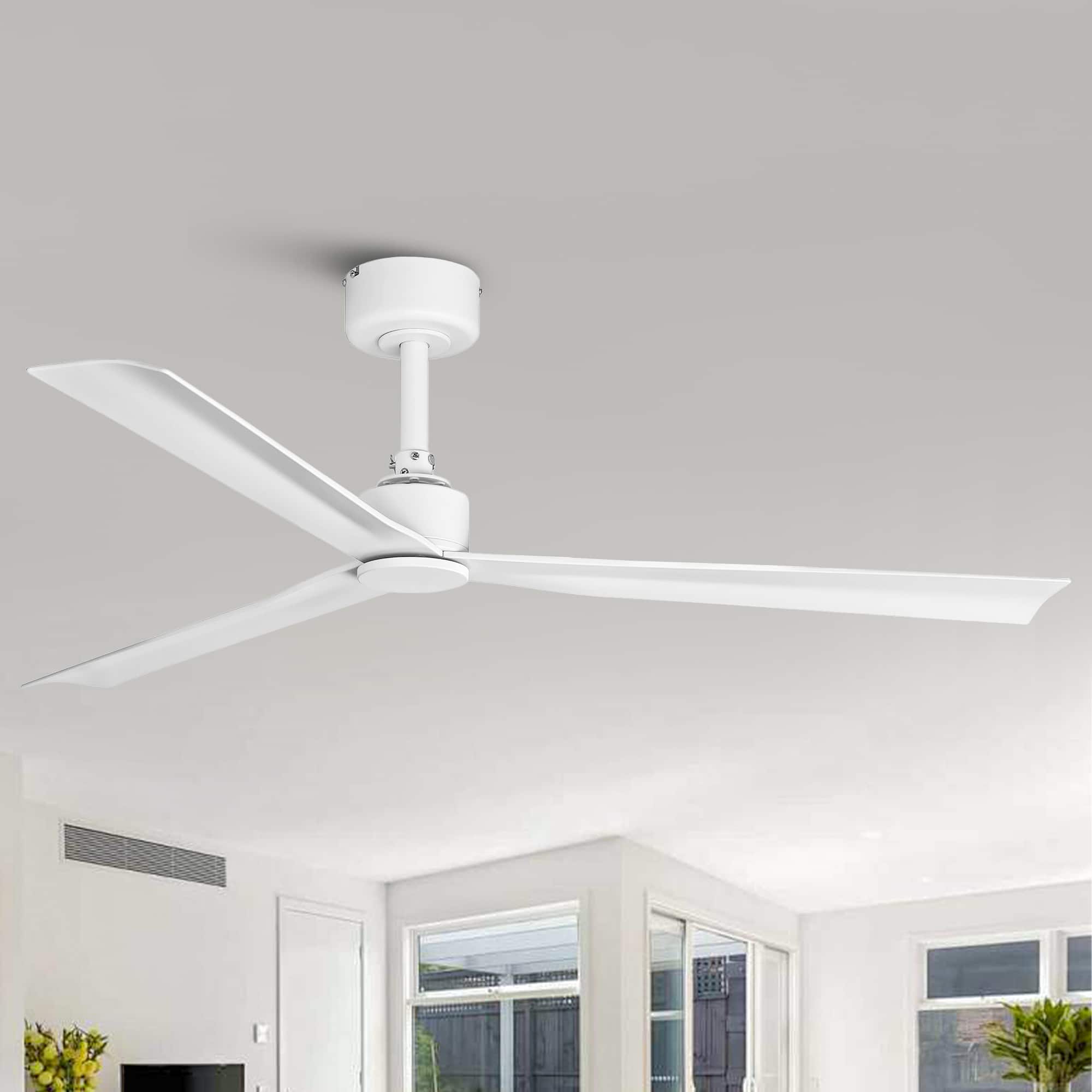 Parrot Uncle - 50" Modern Propeller Remote Control Ceiling Fan without Lights - White