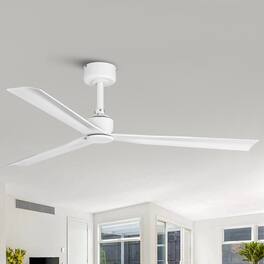 Parrot Uncle - 50" Modern Propeller Remote Control Ceiling Fan without Lights - White
