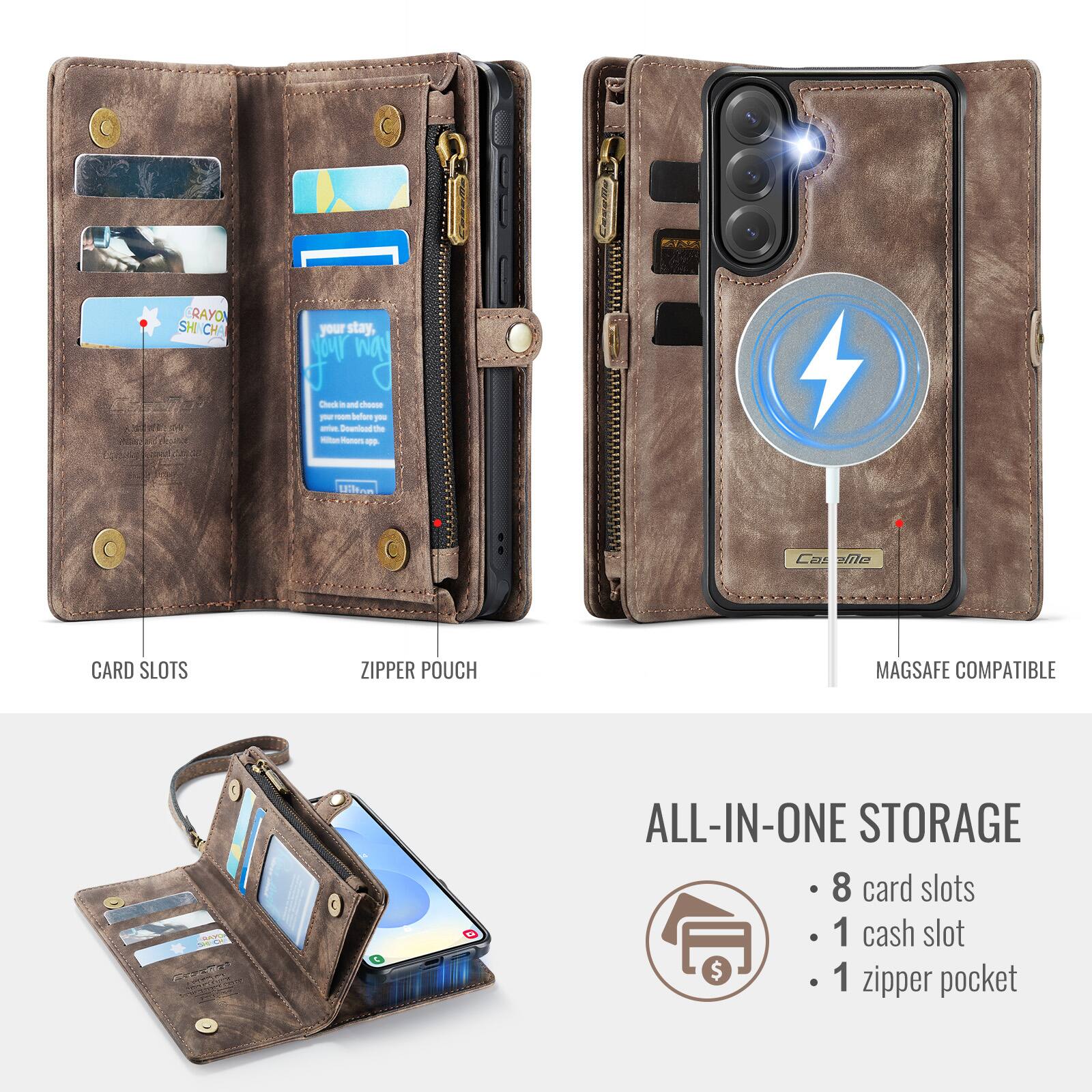 RAYON SH CH your stay, F m Deed . -- case - - balere 1ou - Soentoad -he - - mener - 12:4 I Cakele   Cas ie CARD SLOTS ZIPPER POUCH MAGSAFE COMPATIBLE ALL-IN-ONE STORAGE 8 card slots 1 cash slot 1 pocket zipper
