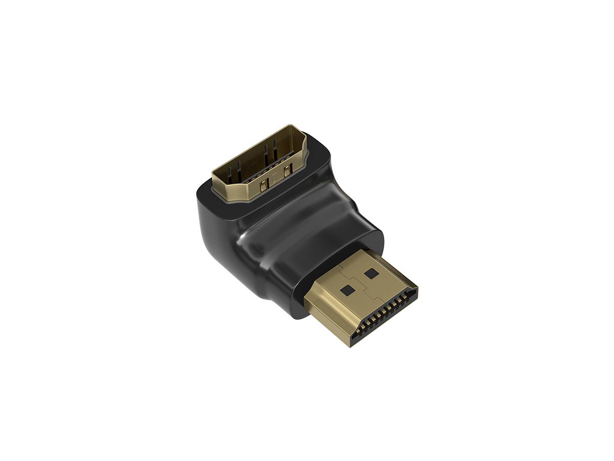 Angle. Cable Leader - HDMI Male to Female Port Saver Adapter, 90-Degree Right Angle, Gold-Plated - Black.