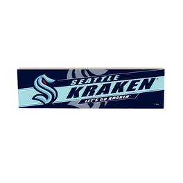 Evergreen Enterprises - Seattle Kraken 5" x 18" Shadow Logo Wood Mantle Sign - Multicolor
