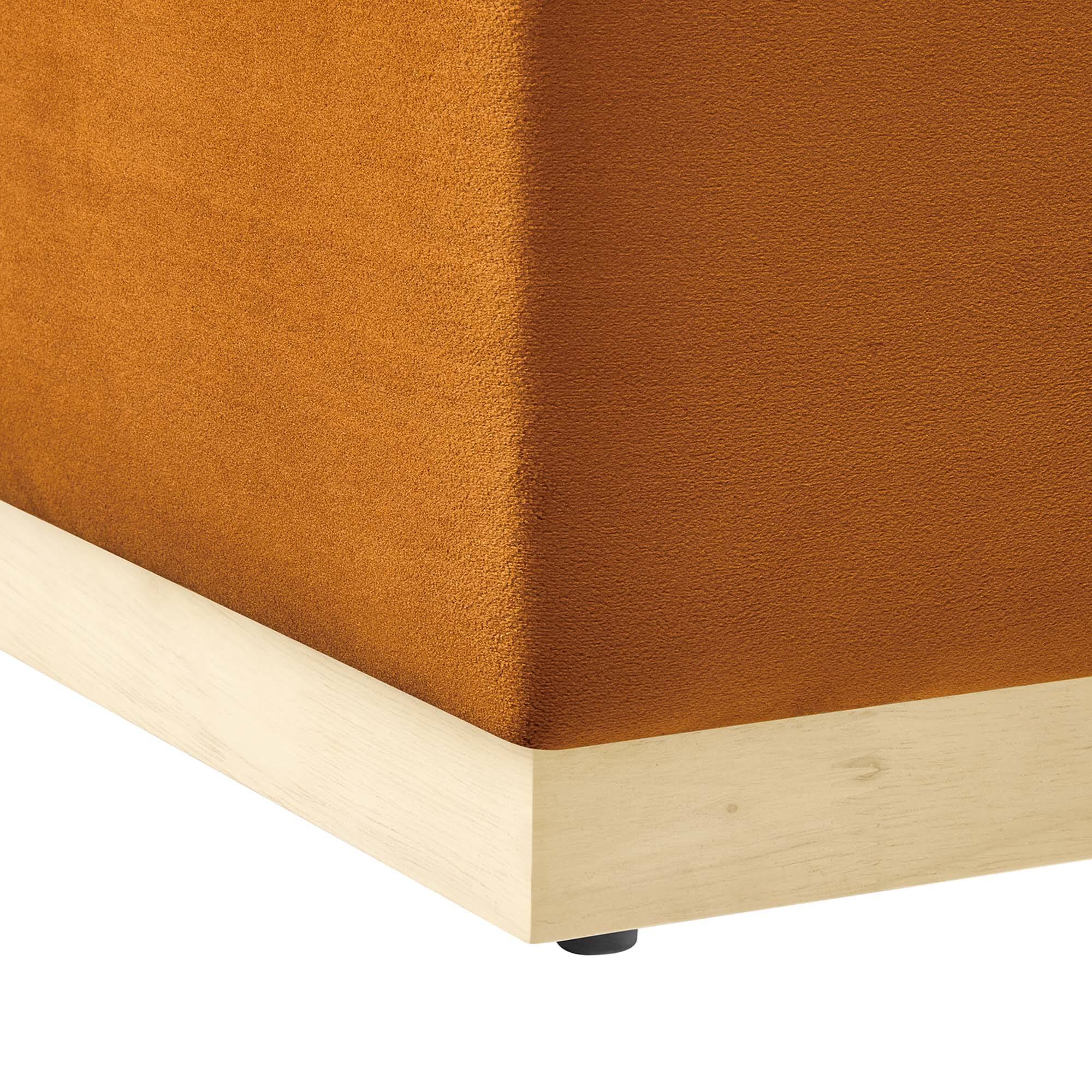 Alt View 5. Modway - Tilden Large 28" Square Performance Velvet Upholstered Ottoman by Modway - Rust Natural.