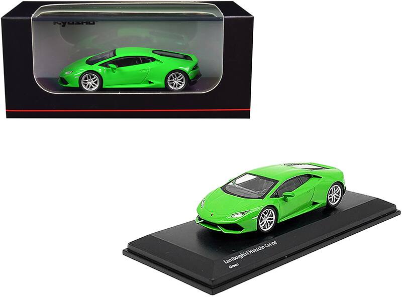 Lamborghini Huracan Coupe 1/64 Diecast Model Car by Kyosho - Bright Green