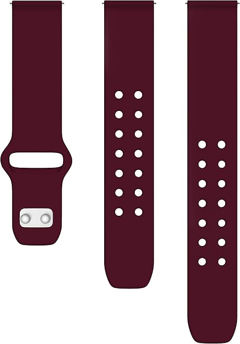 Angle. Samsung - Samsung Quick Change Silicone Sport Watch Band 22mm| Color: Maroon - Maroon.