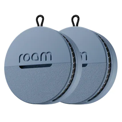 Front. Roam smart tracker - Roam 3-in-1 Tracker - Bluetooth Item Locator, Keys/Luggage/Pet Gear, iOS or Android Find My, Waterproof, 2-Pack, Blue - Blue.