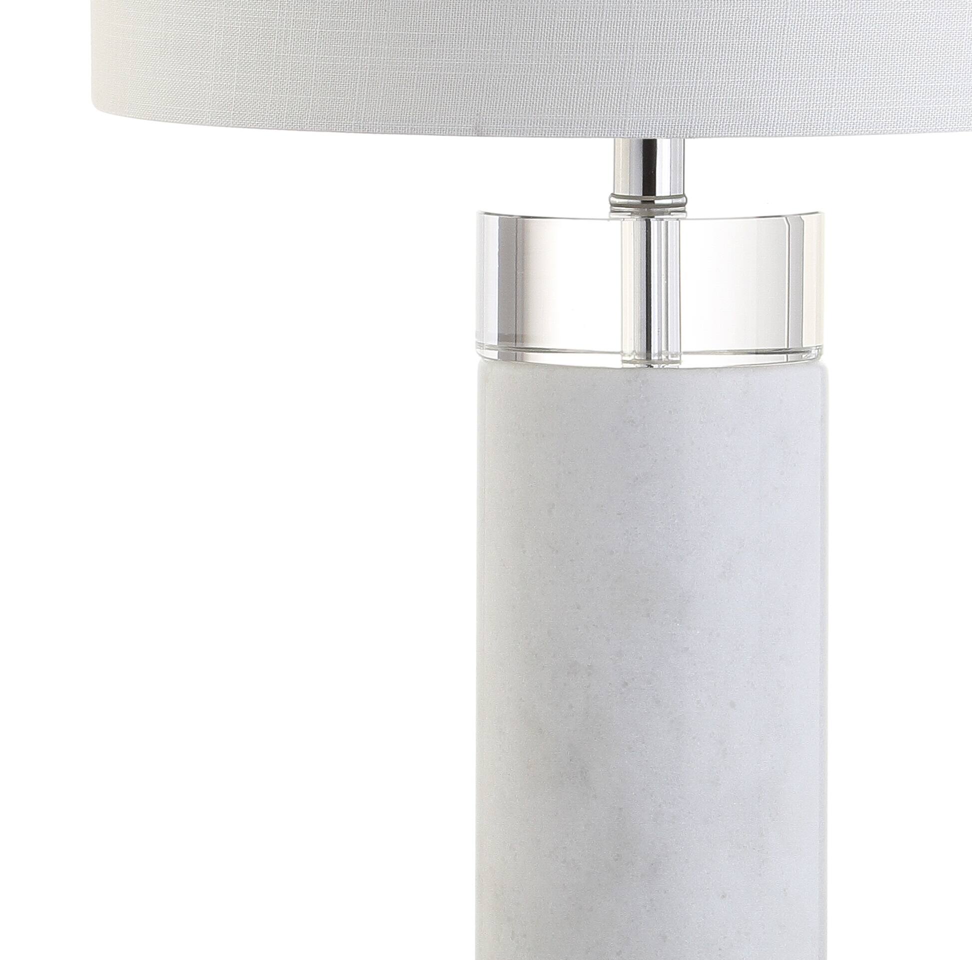 Alt View 6. Jonathan Y - Hunter 32" Marble/Crystal LED Table Lamp, White - White/Clear.