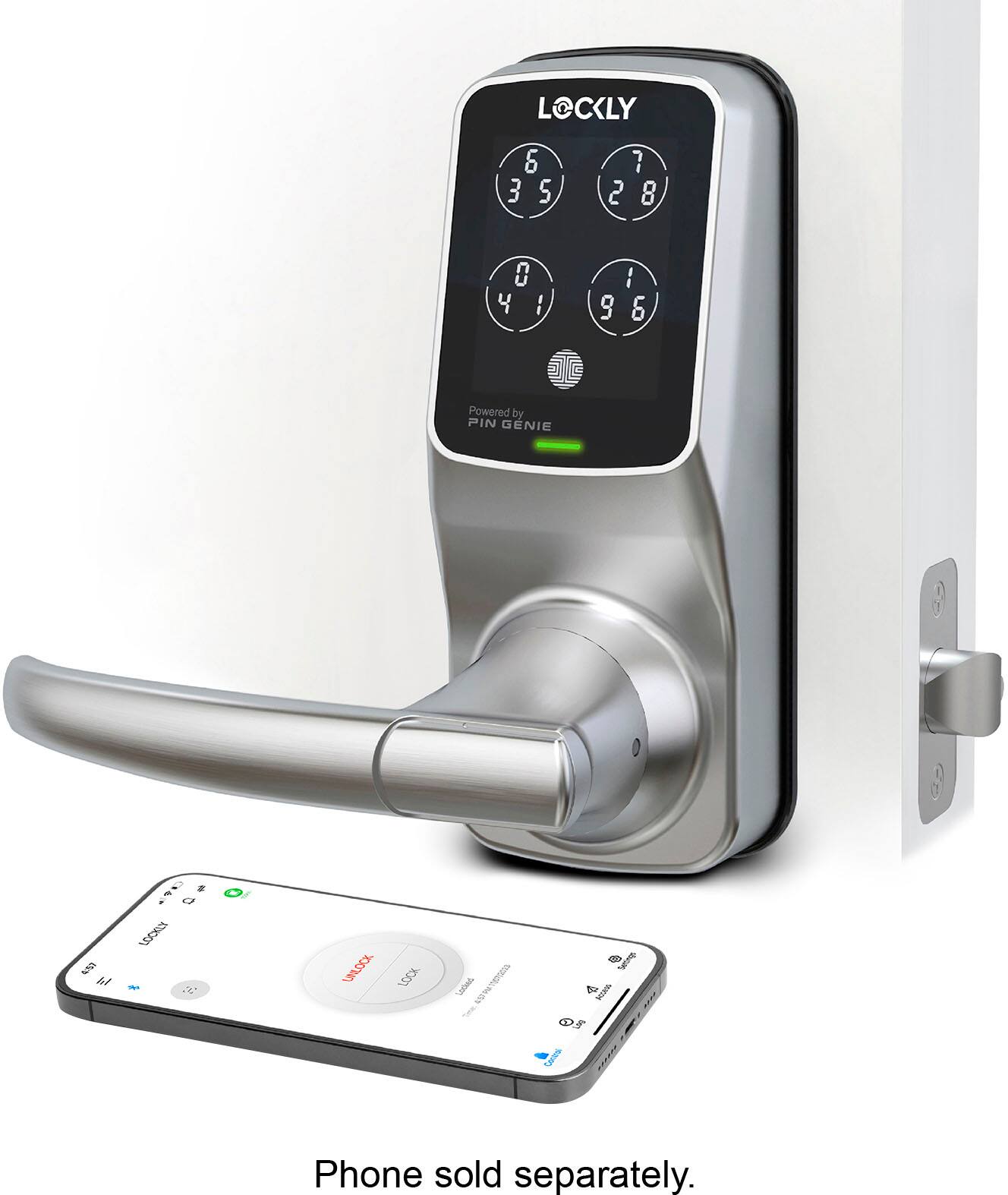 LOCALY 6 3 5 7 2 8 8 4 9 1 6 Powered by PIN GENIE. To a 100% secure lock. Phone sold separately.