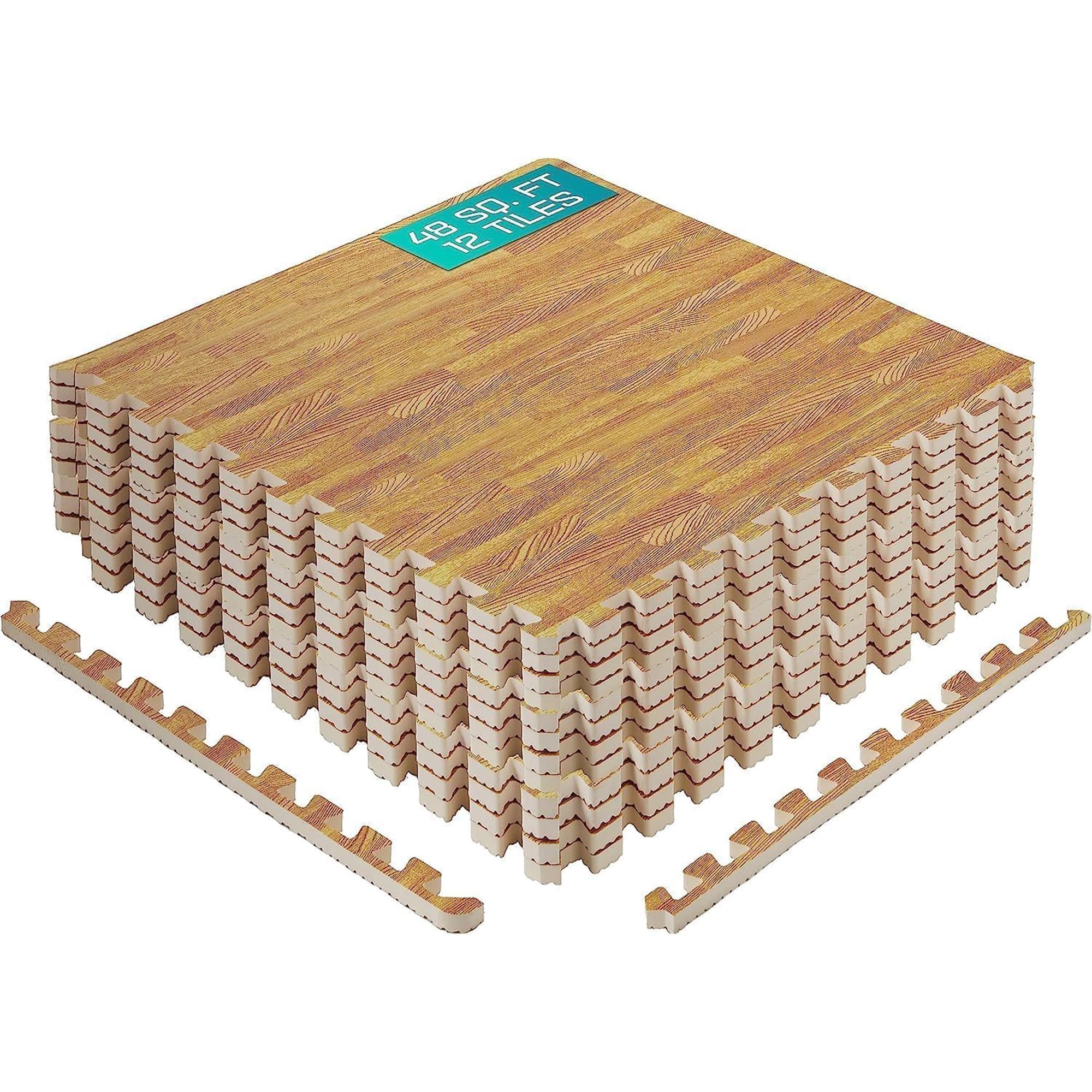"Yes4All - Interlocking Foam Exercise Mat, 24""x24"", 48 Sq Ft - Light Oak Wood" price history on PriceWatchPro