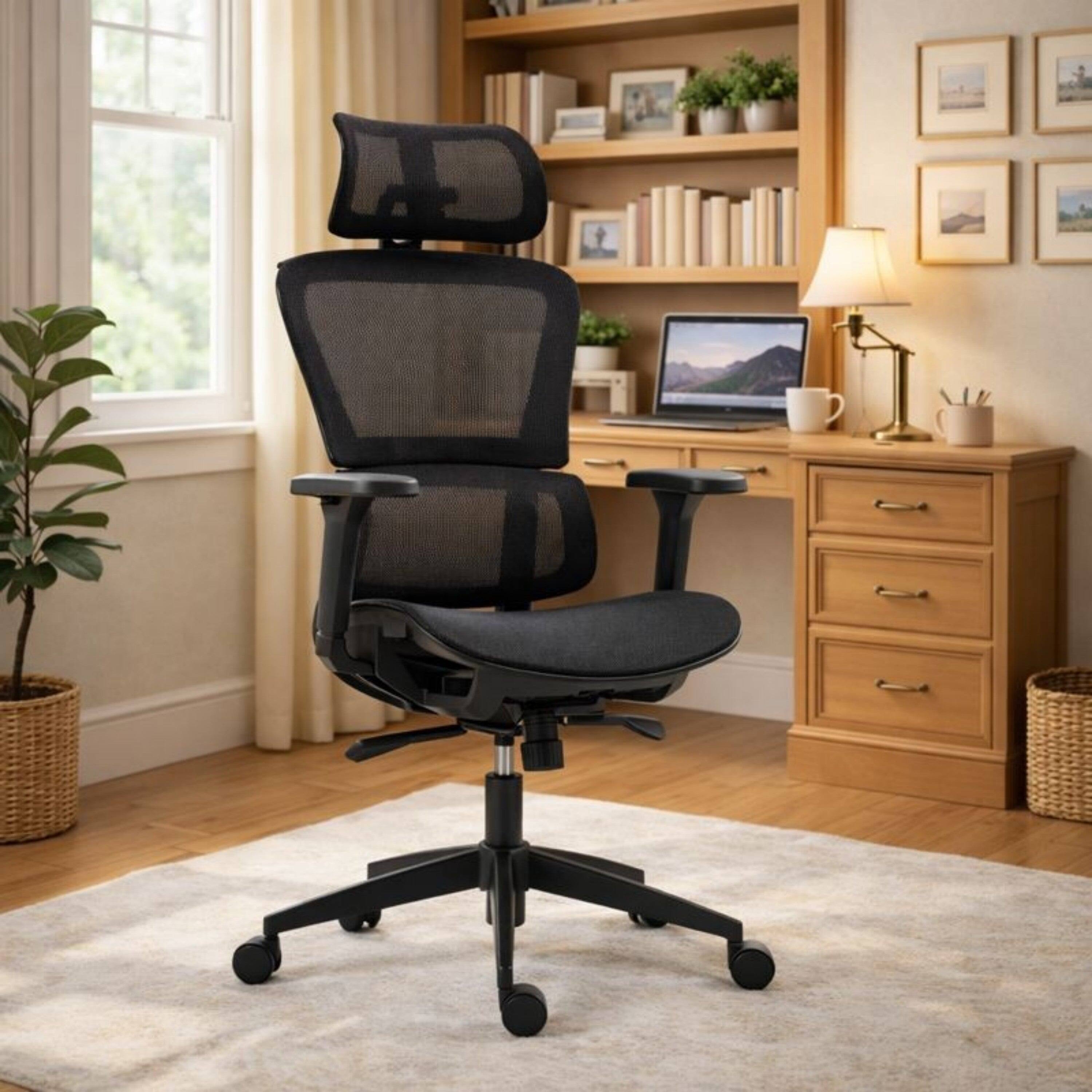 Alt View 1. Boyel Living - High Back Ergonomic Mesh Adjustable Office Chair Black - Black.