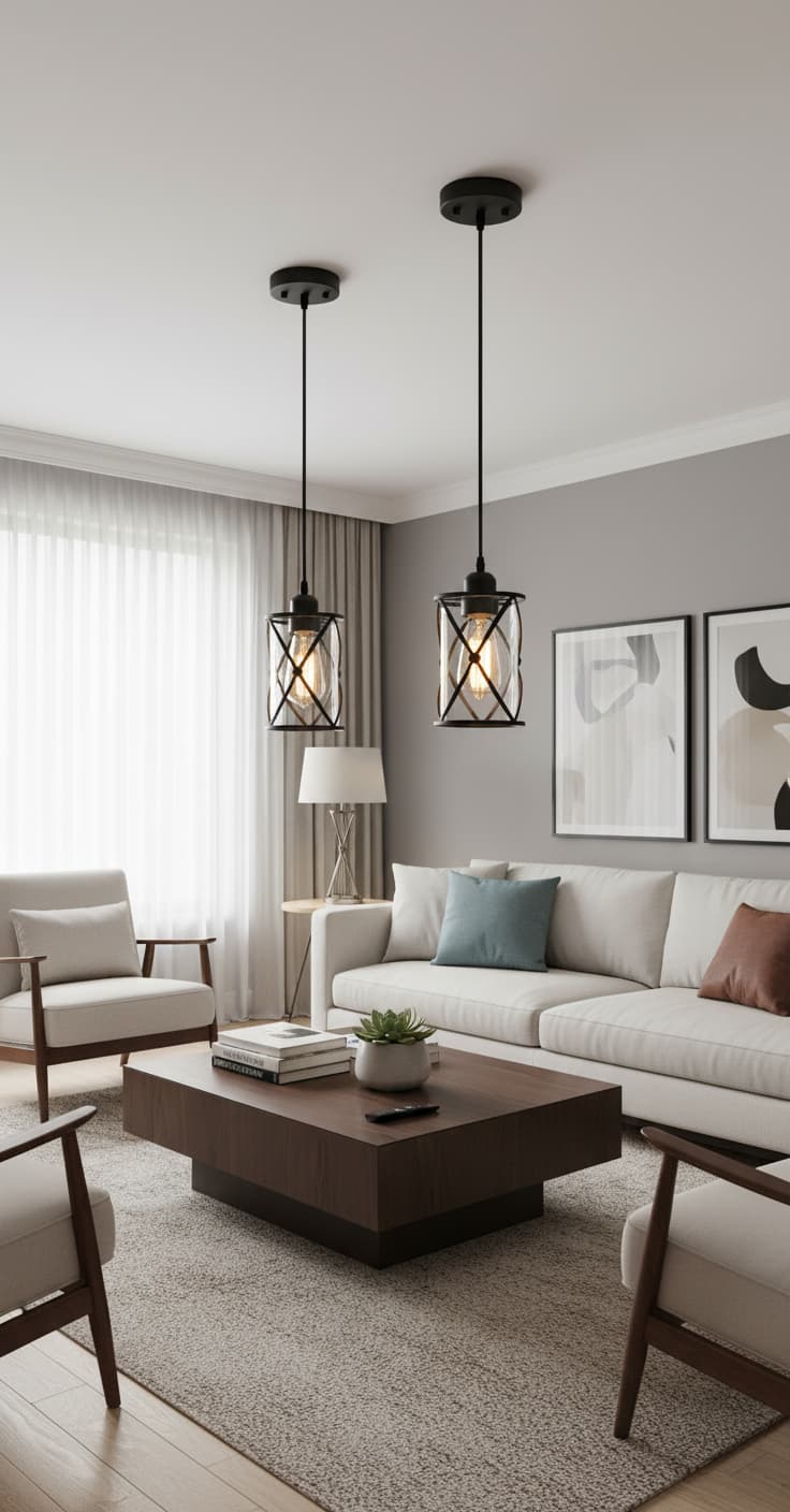 Alt View 3. FINEAK - 2-Pack Black Glass Pendant Lights for Kitchen Island - Mini Farmhouse Industrial Caged Hanging Fixtures with Clear Glass.