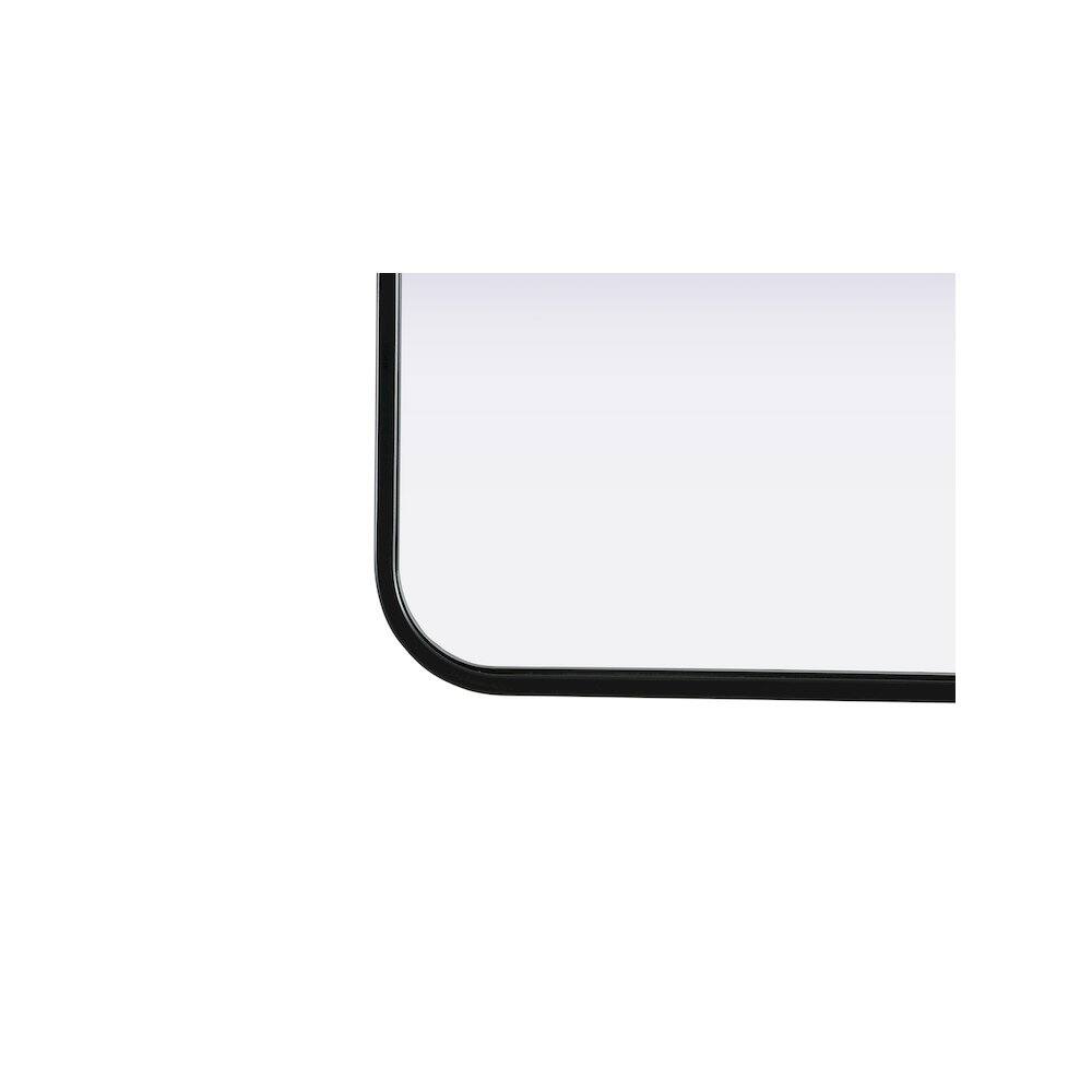 Back. Elegant Decor - Contour Metal Rectangle Mirror 22x40 in Black - Black.