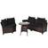 Front. Costway - 4PCS Outdoor Patio Rattan Furniture Set Cushioned Sofa Table - Dark Brown/Black.