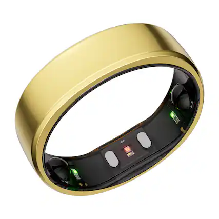 Front. RINGCONN - Gen 2 Ultra-Thin Smart Ring, Sleep Apnea Monitoring, Health Tracking, Size 7 - Royal Gold.