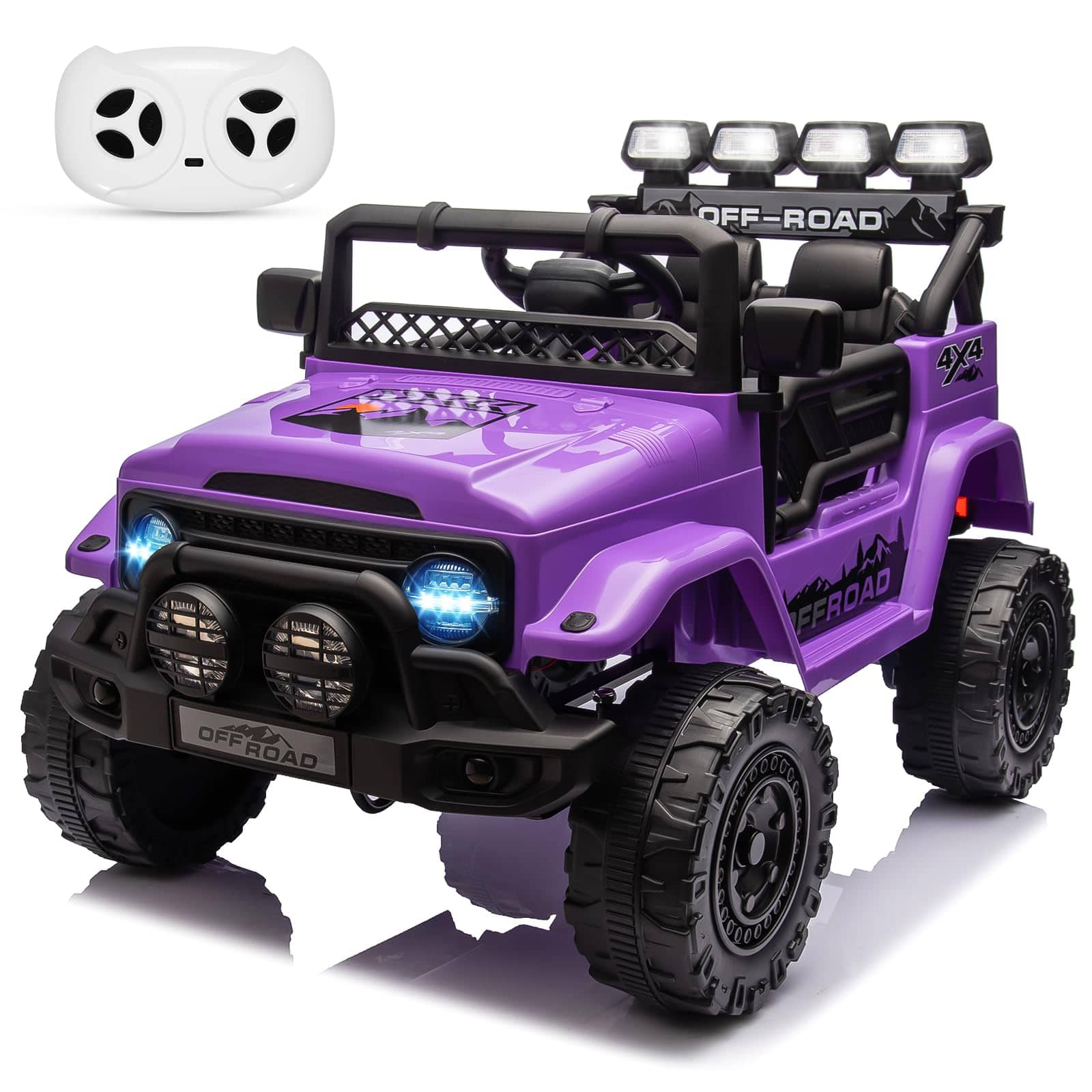 Qeetex - 12V Kids' Ride On Toy - Electric Truck Ride On Car - Purple