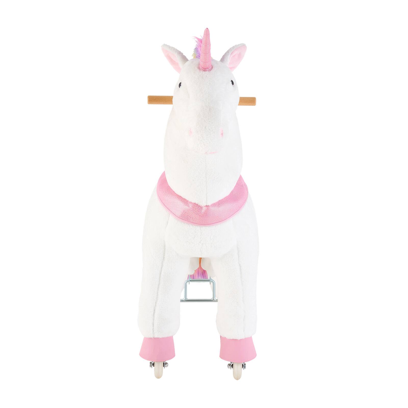 Alt View 5. VEVOR - Ride On Horse, Riding Unicorn Toys for Kids, No Battery Required, Smooth Wheels with Anti-Roll Stop Ring - White.