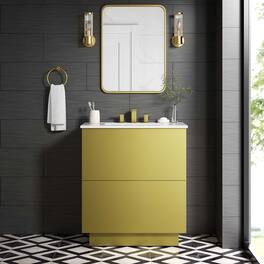Quantum Bathroom Vanity Basin Included by Modway - White Gold