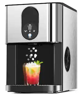 Electactic - Portable Countertop Nugget Ice Maker 44.1 lbs/Day - Silver