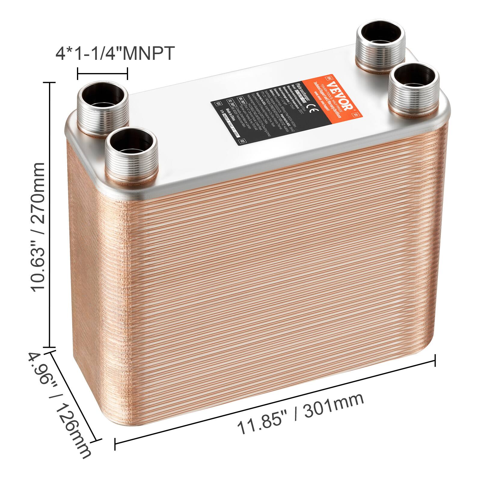 4*1-1/4"MNPT  
1/4  
270mm / 10.63"  
4.96" - 126mm  
301mm / 11.85"
