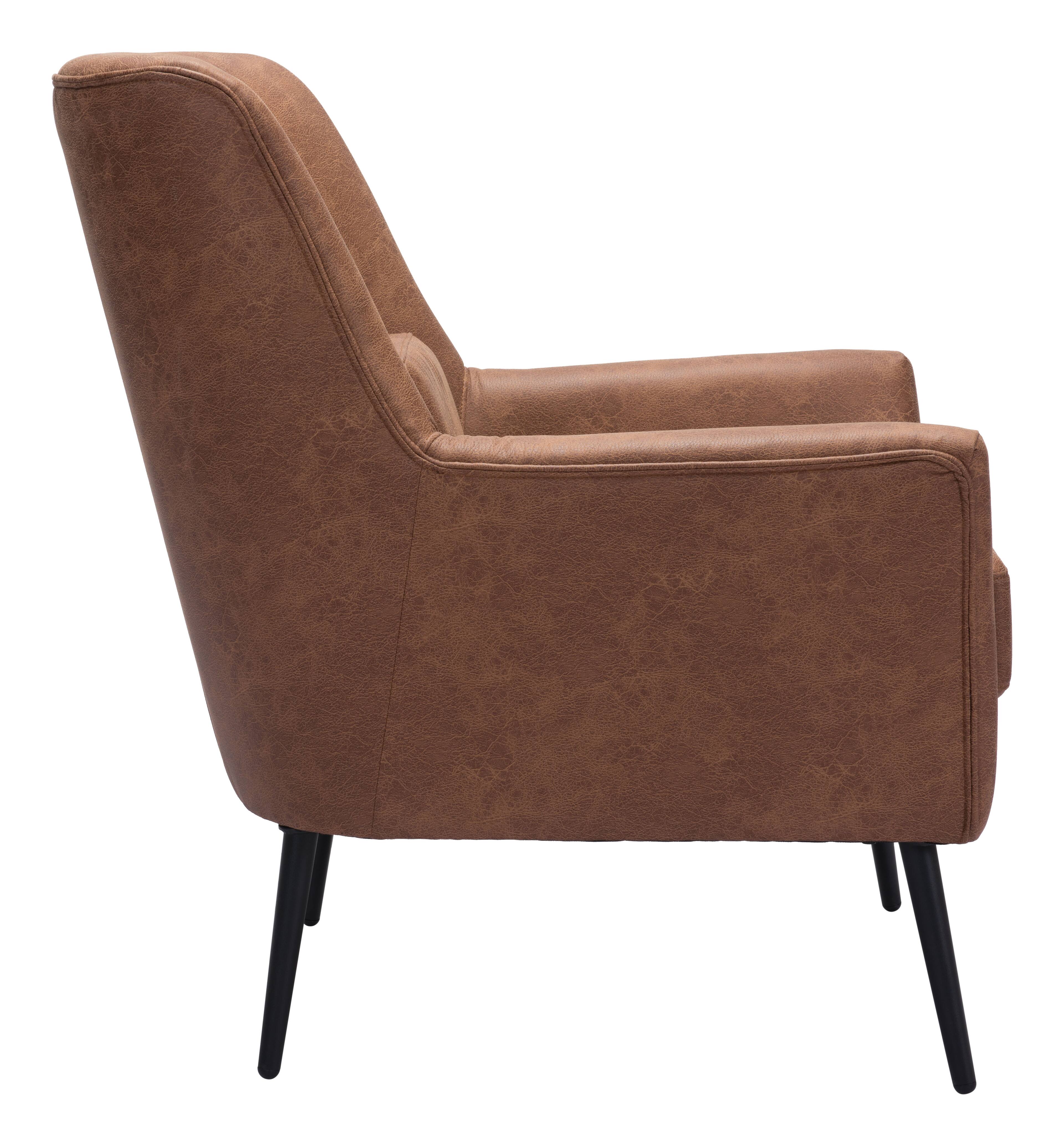 Back. Hivvago - Ontario Accent Chair Vintage Brown - Vintage Brown.