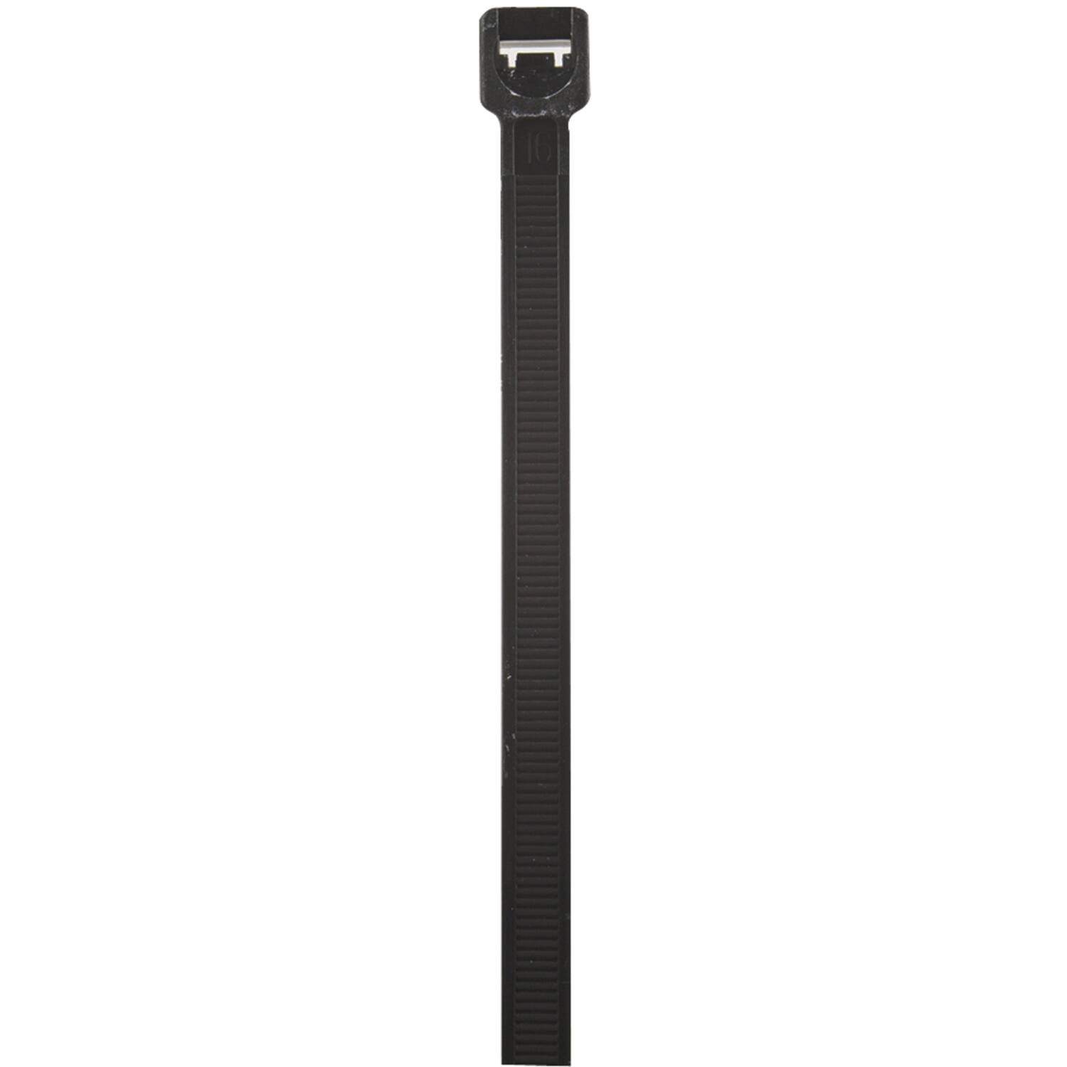 Angle. Install Bay - Cable Ties 50-Lb Tensile Strength, 100 Pack, 18" - Black.