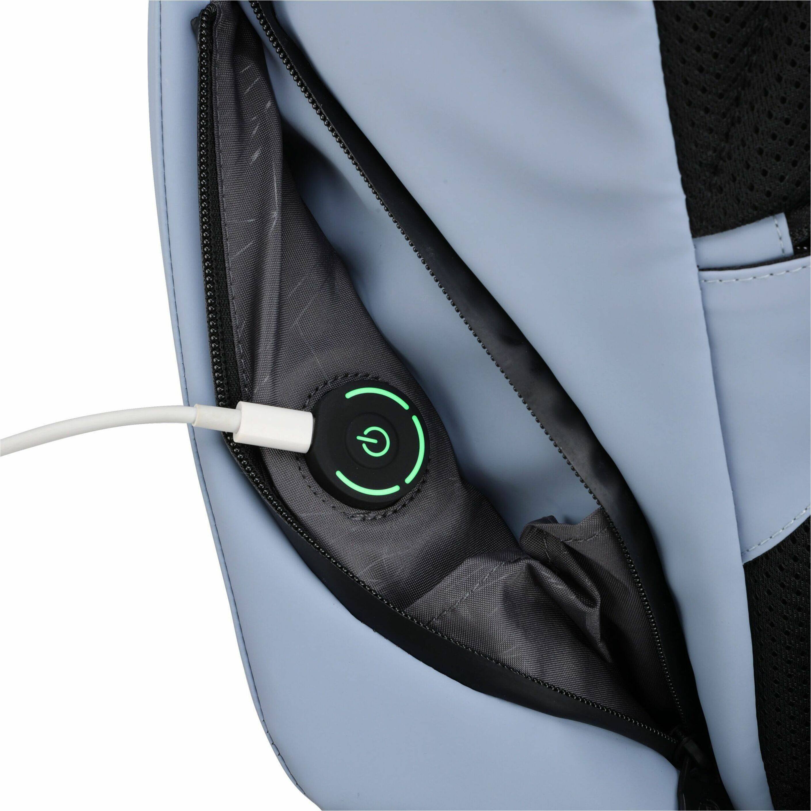 Alt View 25. Swissdigital Design - LAMONE L LED TSA-Friendly Water-Resistant Backpack With USB Charging Port  RFID Protection and Fits Up to 16″ Laptop - Light Blue.