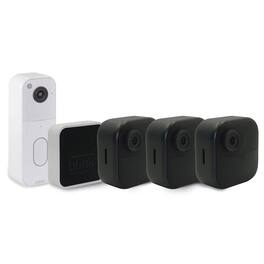 Outdoor 4 3-Camera System (4th Gen) + Blink Video Doorbell White - Black