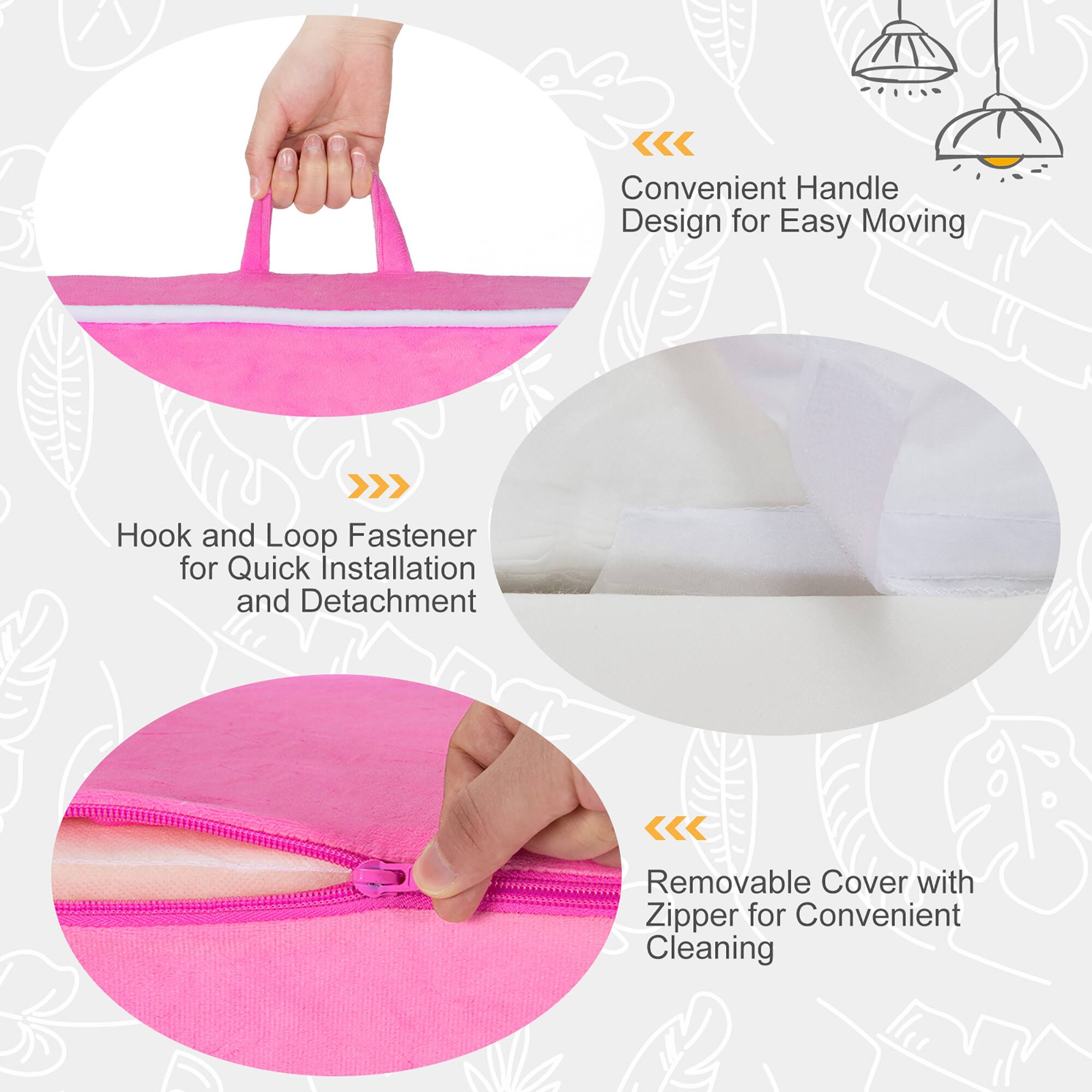 - Convenient Handle Design for Easy Moving
- Hook and Loop Fastener for Quick Installation and Detachment
- Removable Cover with Zipper for Convenient Cleaning
