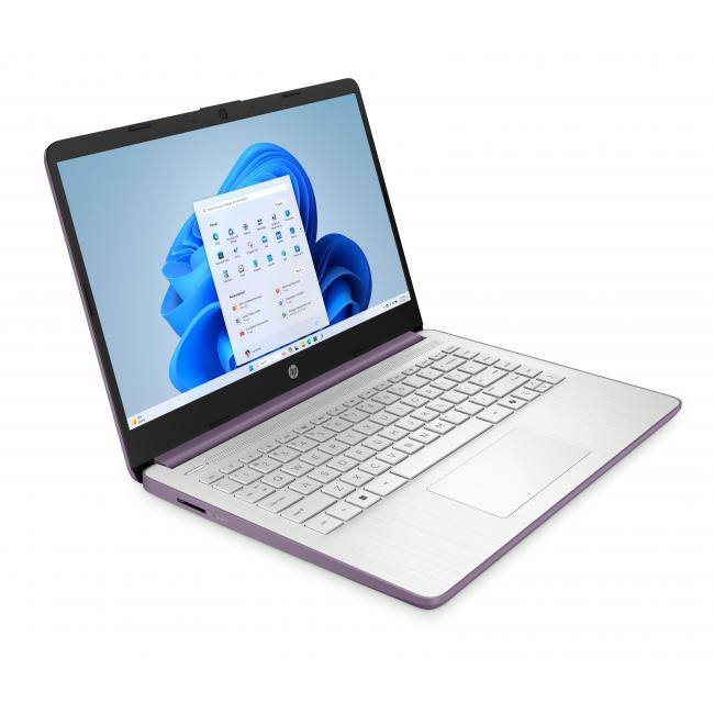 Alt View 2. HP - HP 14" HD Touchscreen Notebook Intel N150 4GB RAM 128GB SSD Winter Lavender + HP Wireless Mouse - Winter Lavender.