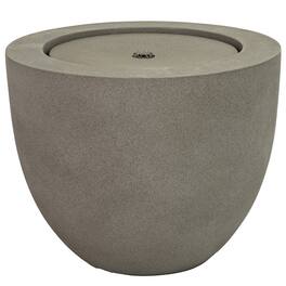 Sunnydaze - Textured Polystone Oval Bowl Outdoor Bubble Fountain - Gray