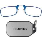 Front. ThinOptics - 1.5 Reading Glasses with Silver KeyChain - Blue.