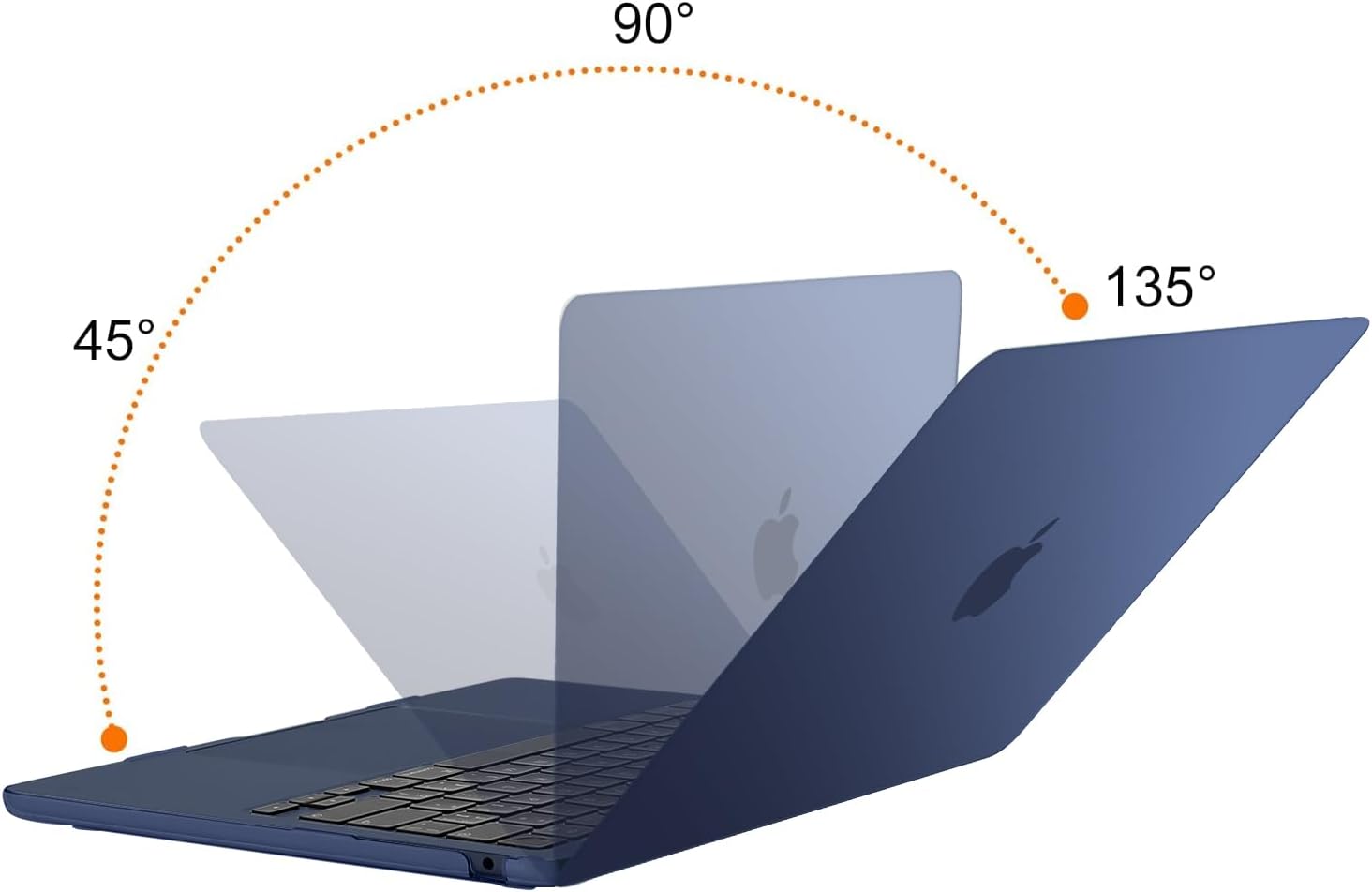 Alt View 4. mosiso - Laptop Case for MacBook Air 13 inch Case M5 A3449 M4 A3240 M3 A3113 M2 A2681 2022-2026 - Midnight.