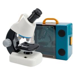 Topteng - Kids Handheld Microscope LED with 100X-1200X Magnification - Science Toy Kit, Educational Gift White