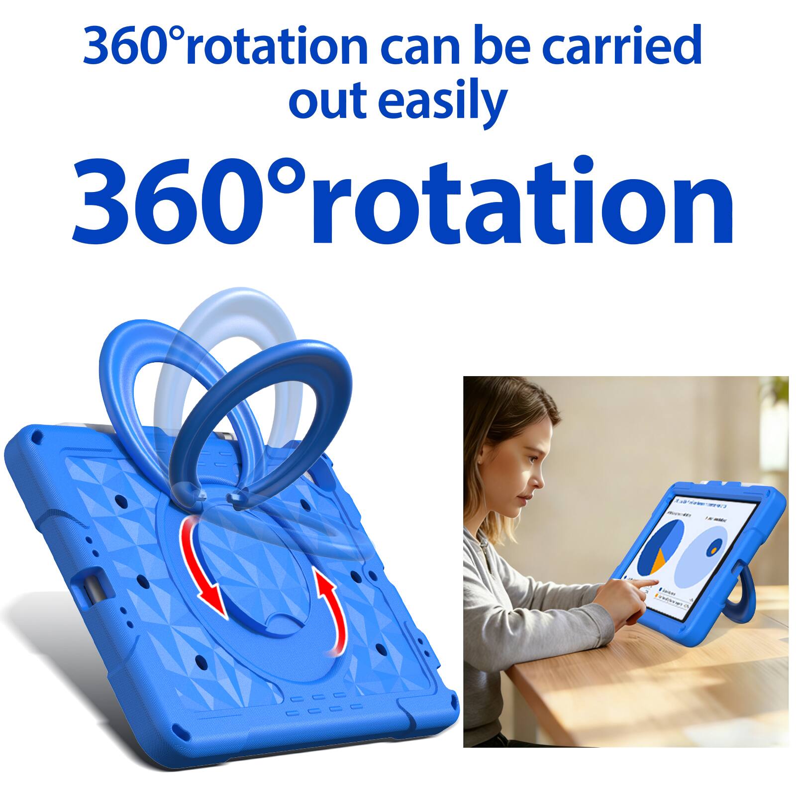 360° rotation can be carried out easily  
360° rotation