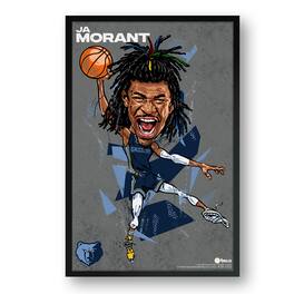 Sporticulture - Ja Morant Memphis Grizzlies Framed 14" x 20" Player Caricature Art - Multicolor