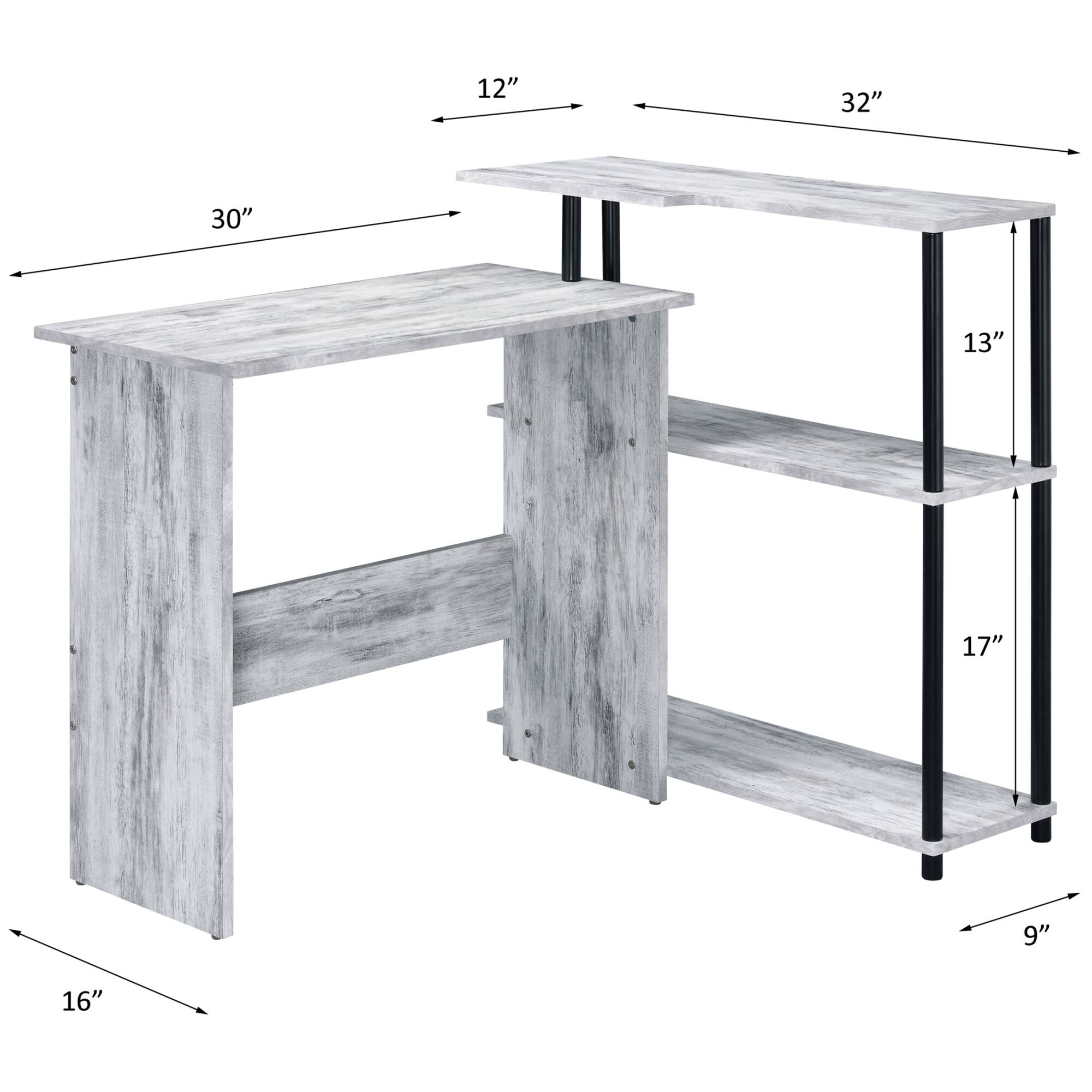 - Length: 32"
- Width: 30"
- Height: 13"
- Shelf Height: 17"
- Depth: 16"
- Top Overhang: 12"
- Shelf Overhang: 9"