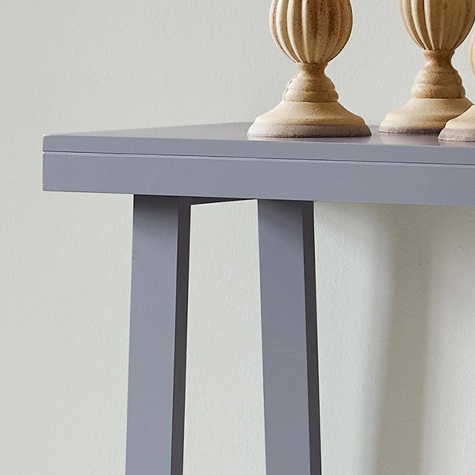 Back. Kings Brand Furniture - Kings Brand Furniture Emma Narrow Console Table with Lower Shelf - Grey.