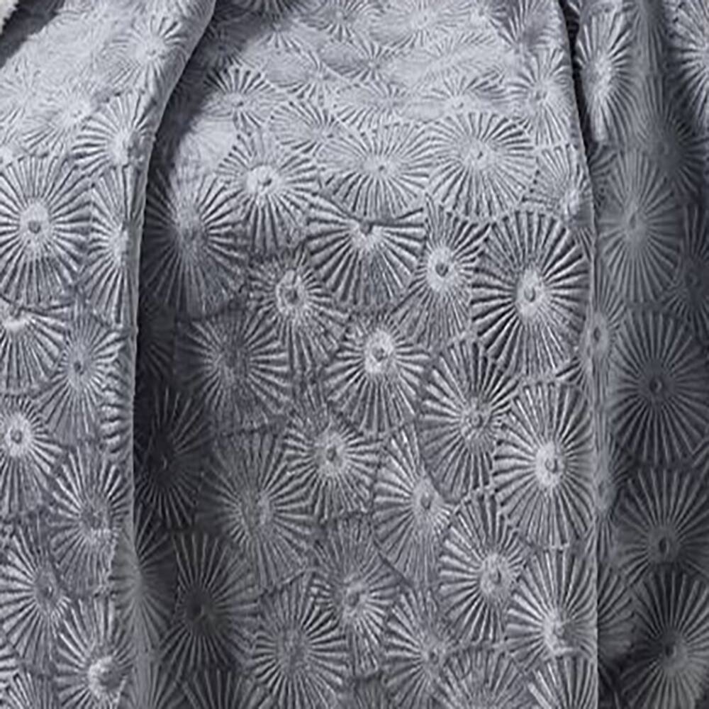 Alt View 3. Noble House - Plazatex Louvre Sherpa Decorative Super Soft Throw Blanket for Sleep/Decor 50" x 60" Grey - Grey.