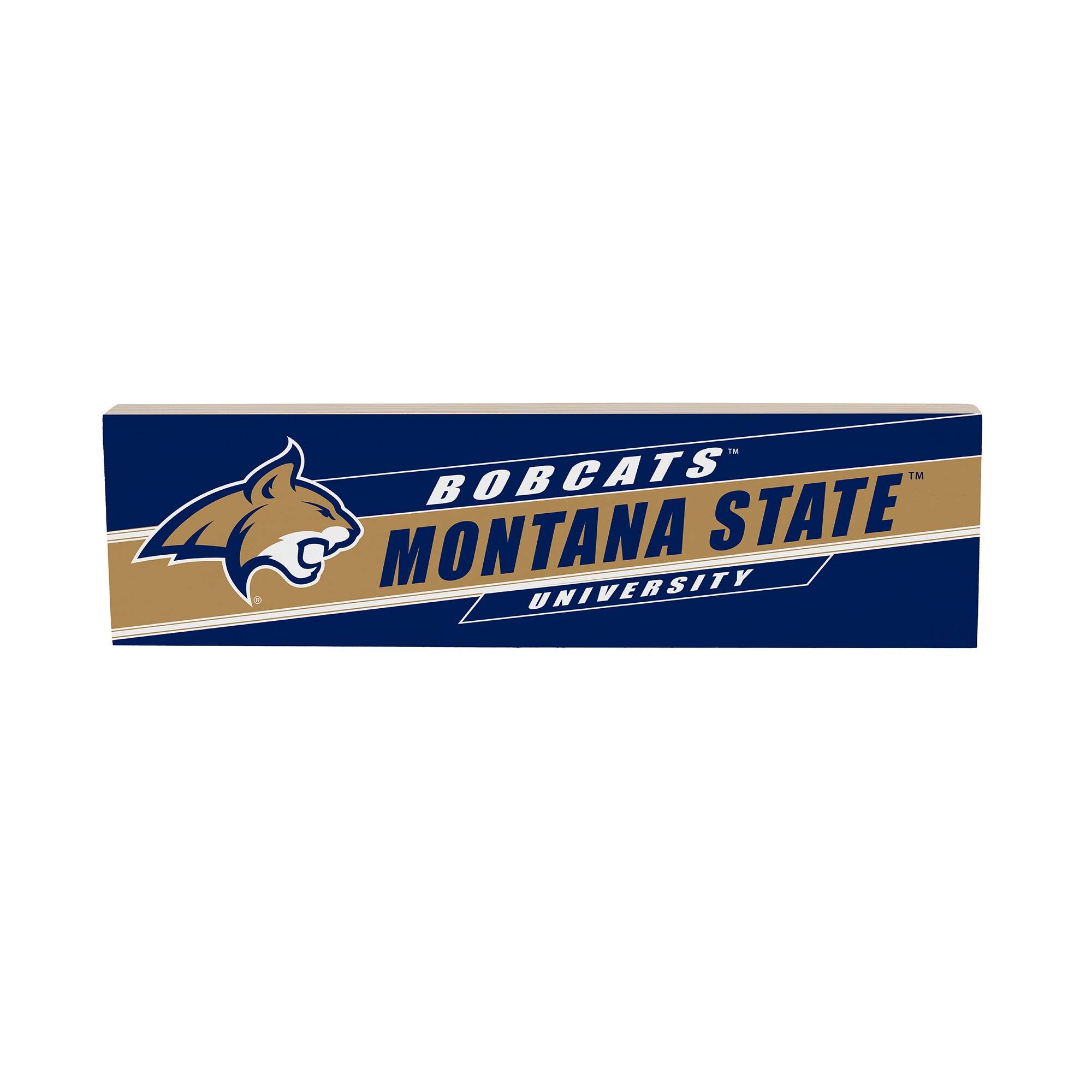 Montana State Bobcats 5" x 18" Shadow Logo Wood Mantle Sign