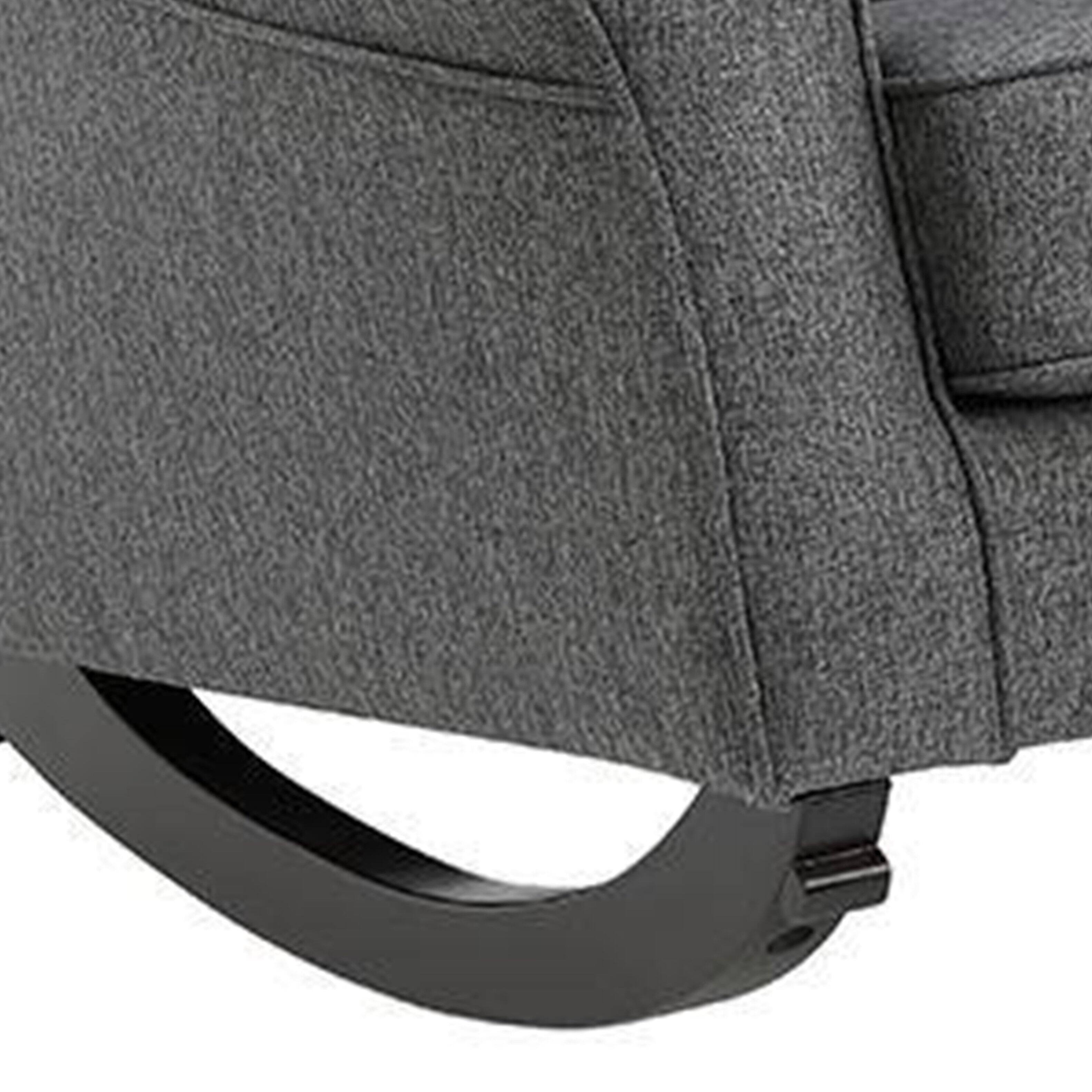 Alt View 3. Manhattan Lane - 34 Inch Rocking Chair, Wood Frame, Channel Tufted Gray Fabric Upholstery - Gray.