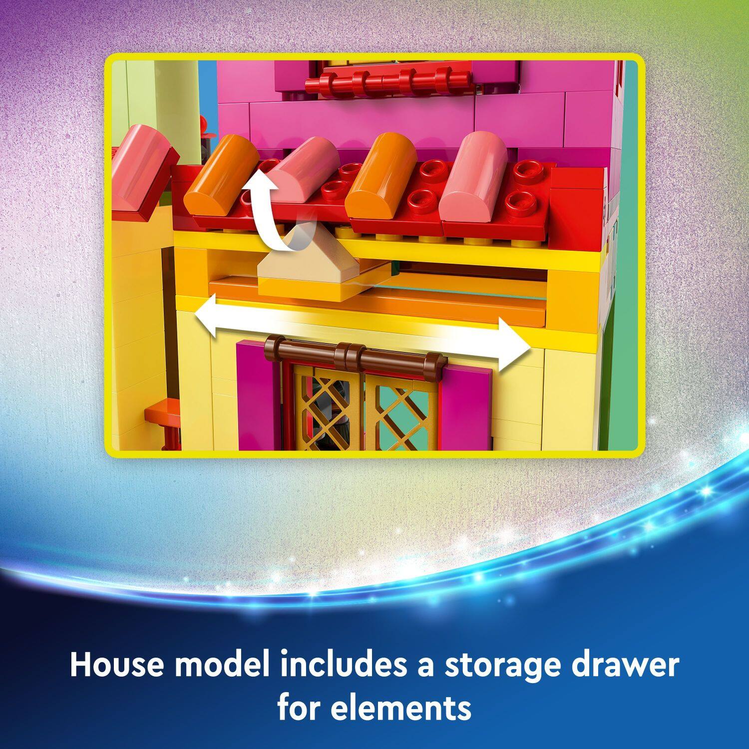 The house model includes a storage drawer for elements.