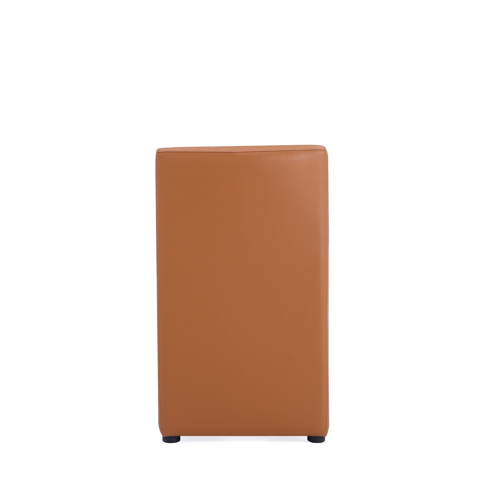 Alt View 3. Manhattan Comfort - Anna Square Modern Vegan Leather Dining Chair - Saddle Brown.