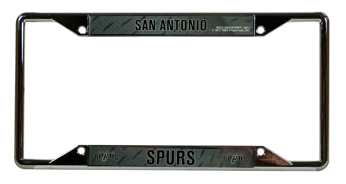 San Antonio Spurs EZ View License Plate Frame - Designed for Upper or Lower Corner License Plate Tabs