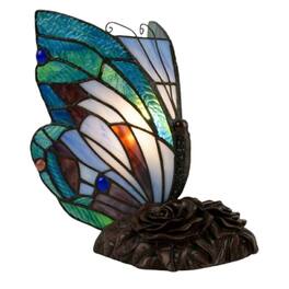 Home Collection - Stained Glass Butterfly Table Lamp – LED Lighted Artwork Tiffany-Style Desk Lamp