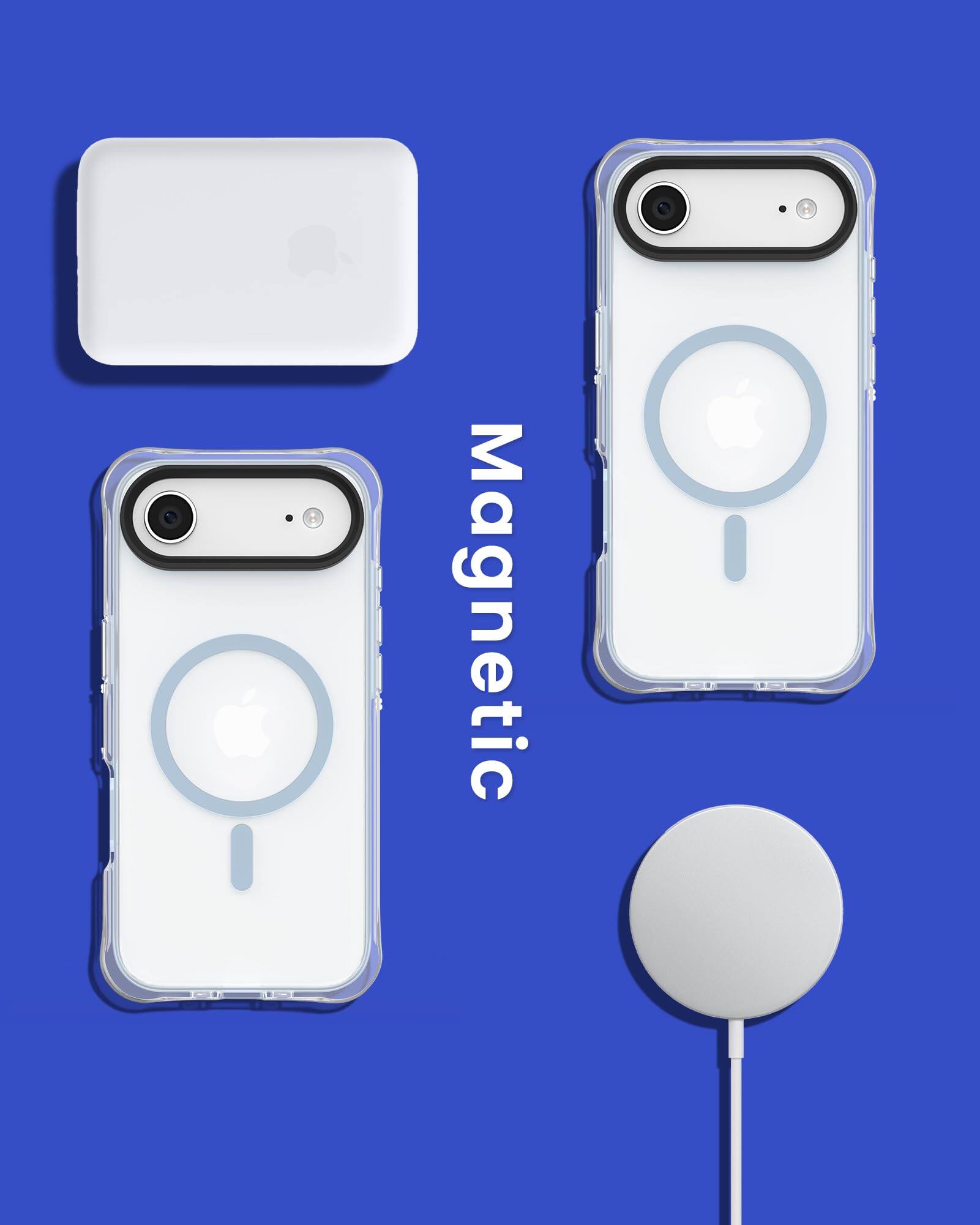 Alt View 6. Ornarto - ORNARTO Air Case for iPhone Air Clear with MagSafe | Camera Control Button | Built-in Air Phone Cover-Light Blue - Light Blue.