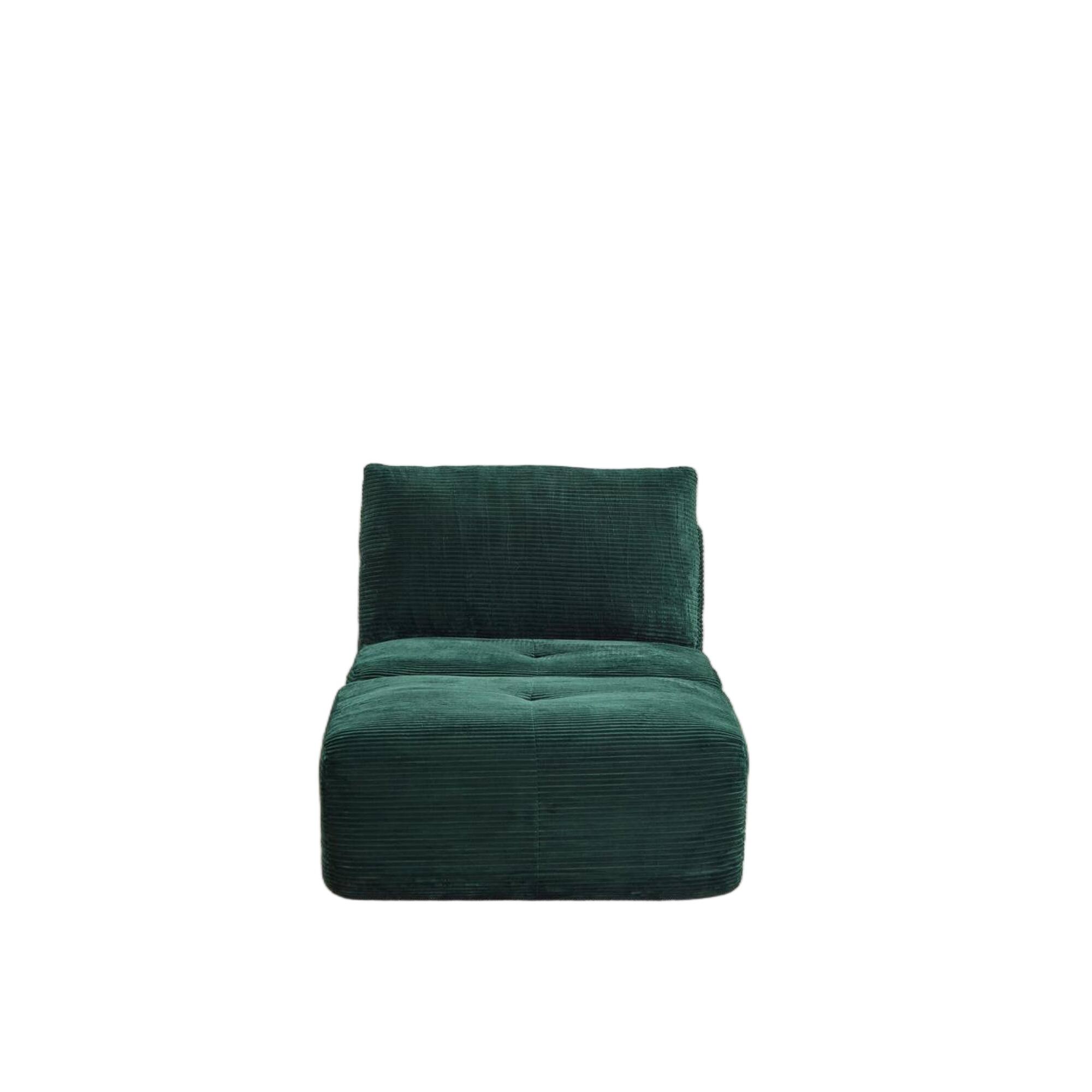 Alt View 4. Boyel Living - Memory Foam Corduroy Chaise Lounge with Movable Ottoman - Green.