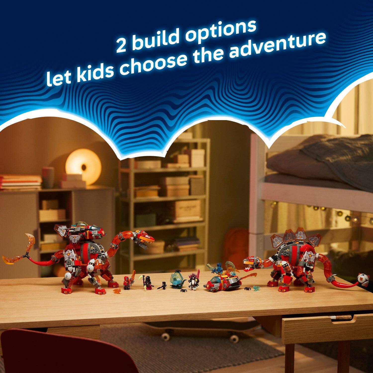 2 build options  
let kids choose the adventure