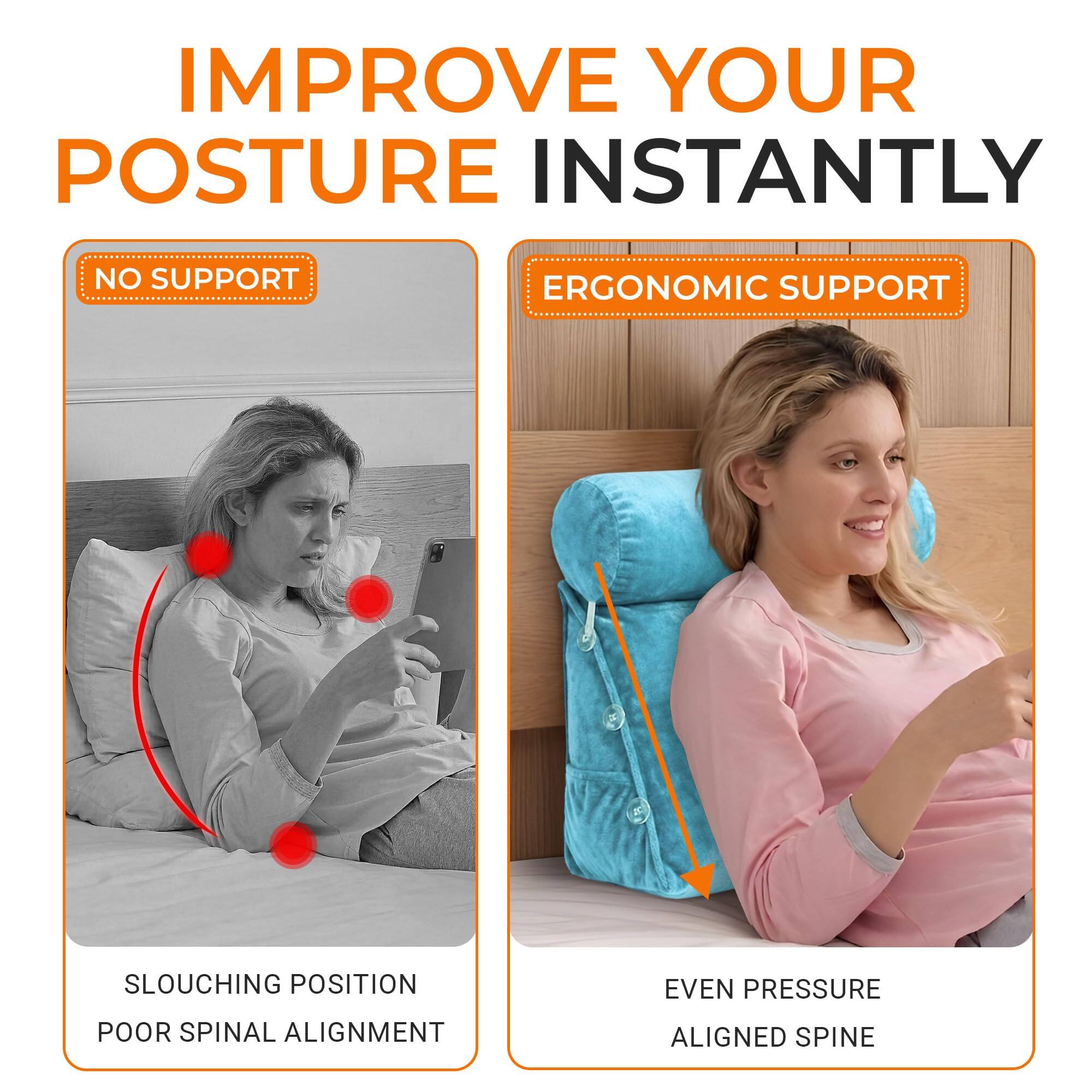 IMPROVE YOUR POSTURE INSTANTLY

NO SUPPORT
SLOUCHING POSITION
POOR SPINAL ALIGNMENT

ERGONOMIC SUPPORT
EVEN PRESSURE
ALIGNED SPINE