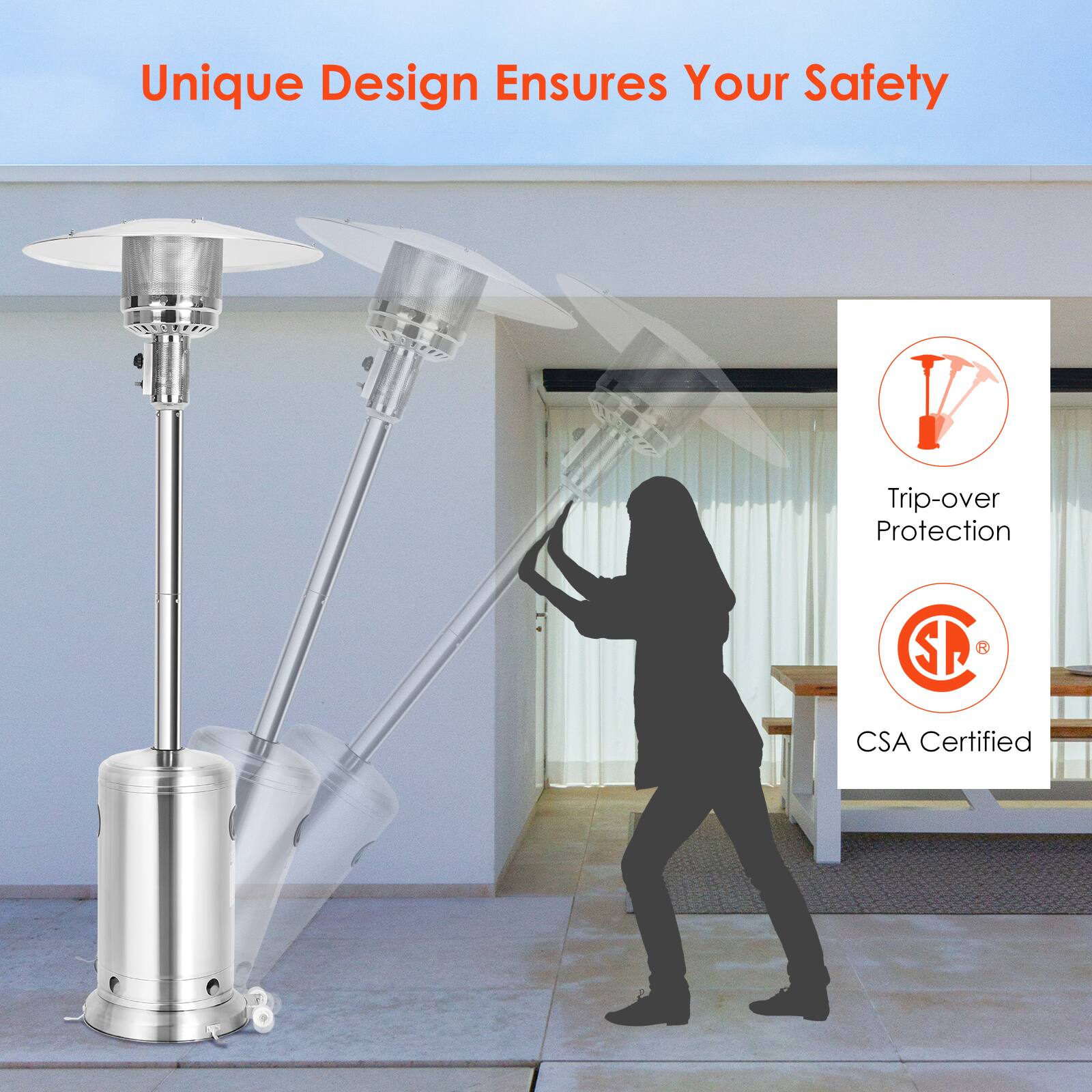 Unique Design Ensures Your Safety  
Trip-over Protection  
CSA Certified