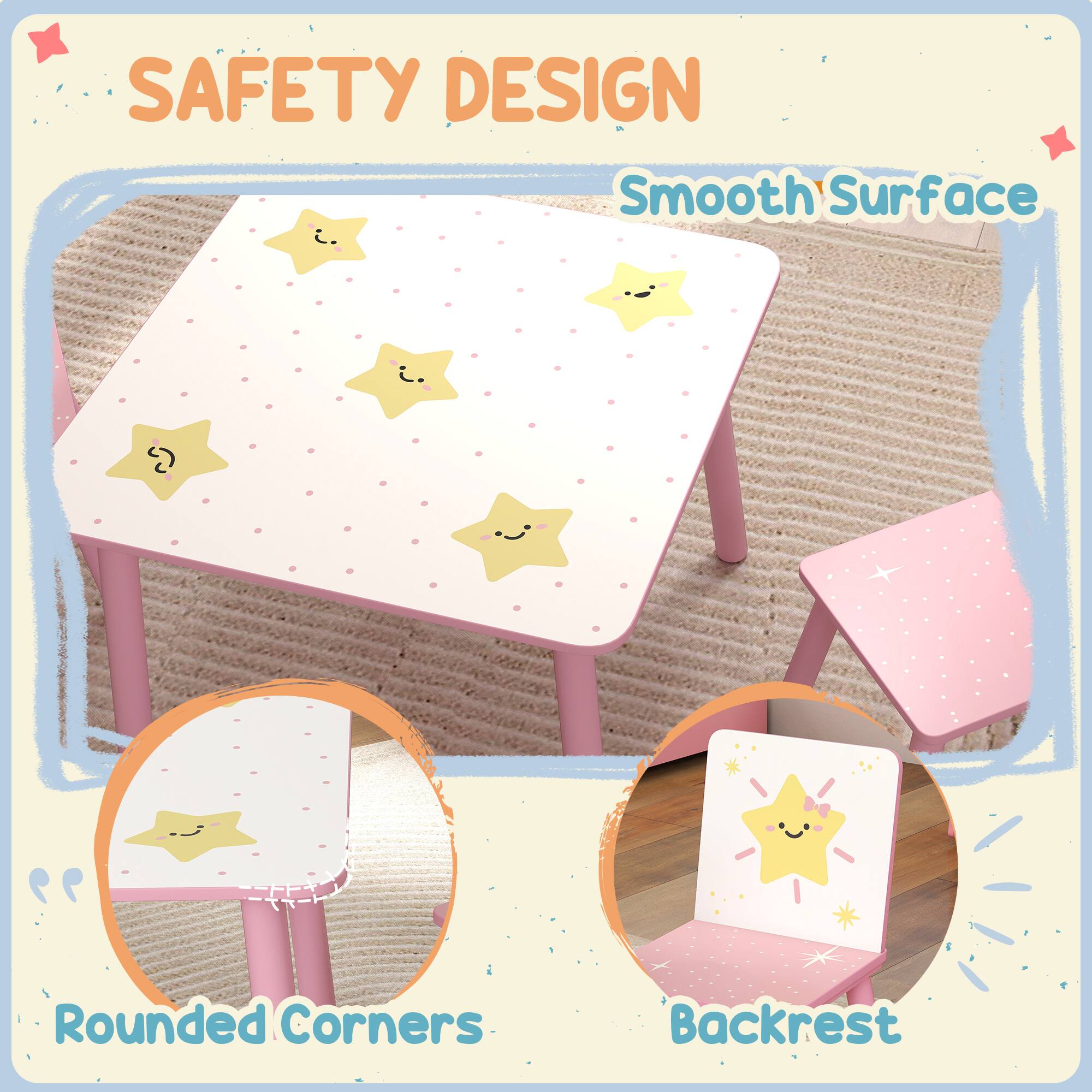 SAFETY DESIGN

- Smooth Surface
- Rounded Corners
- Backrest