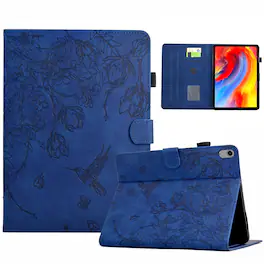 Dteck - for Apple iPad (A16) 11" 2025 & iPad 10th Gen (A14 Chipset) 2022 Embossed Folio Case,PU Leather Flip Stand Tablet Cover - Darkblue